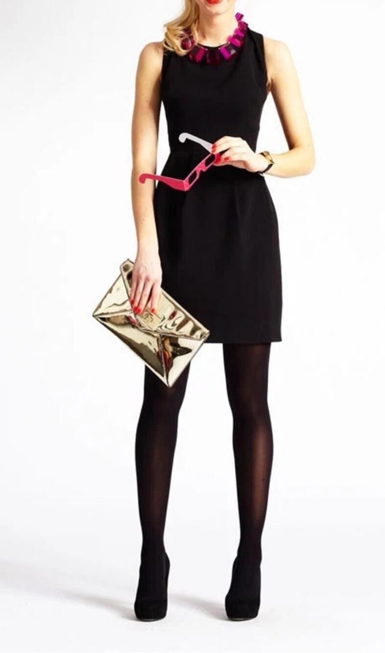 Kate Spade New York ‘Tiff’ Pleated Black Sheath Dress Size 8